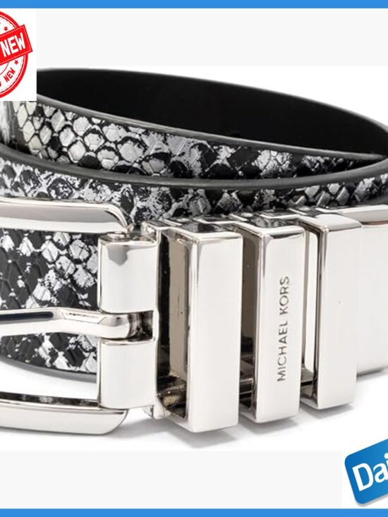 Reversible Snake Leather Belt, Adjustable Buckle, Medium Size main image 5
